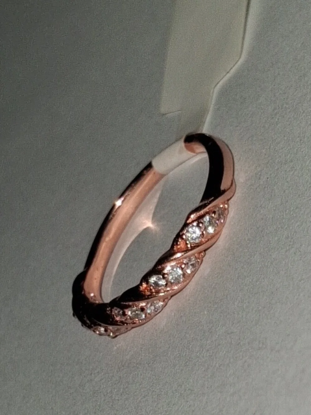 Rose Gold Twisted Pavé Crystal Band